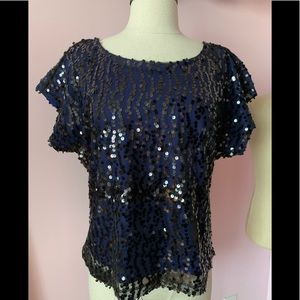 NWOT Laundry By Shelli Segal Sequin Top size Small